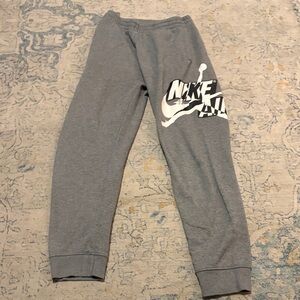 Nike Kids Gray Joggers with Logo